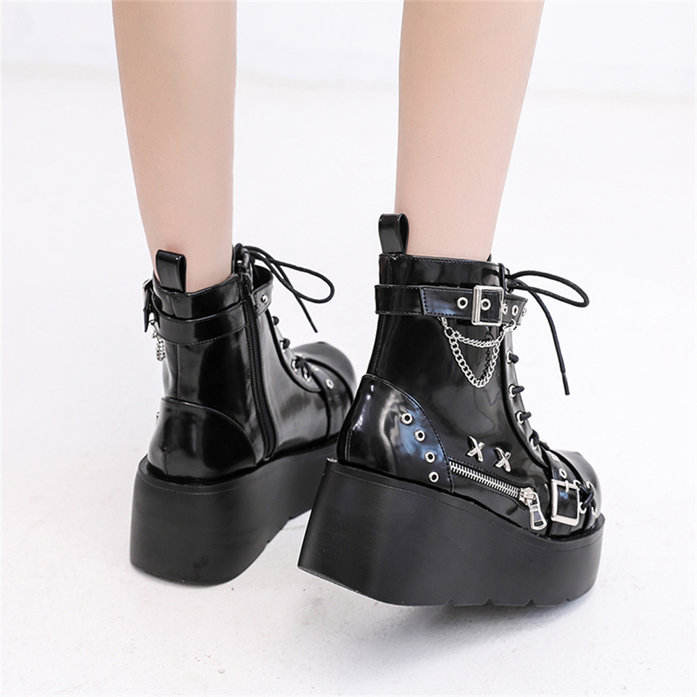 Bottines gothiques à plateform - Motorcycle Chain avis et prix