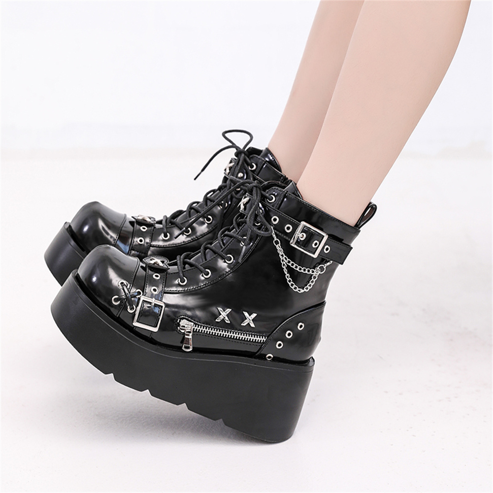 Bottines gothiques à plateform - Motorcycle Chain avis et prix